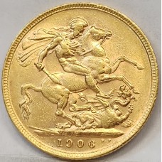 AUSTRALIA 1906 . ONE 1 SOVEREIGN . MELBOURNE . GOLD
